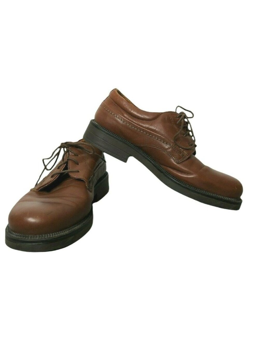Stafford Mens 8.5  Brown Italian Leather Lace-Up Dress Shoes Work Comfort